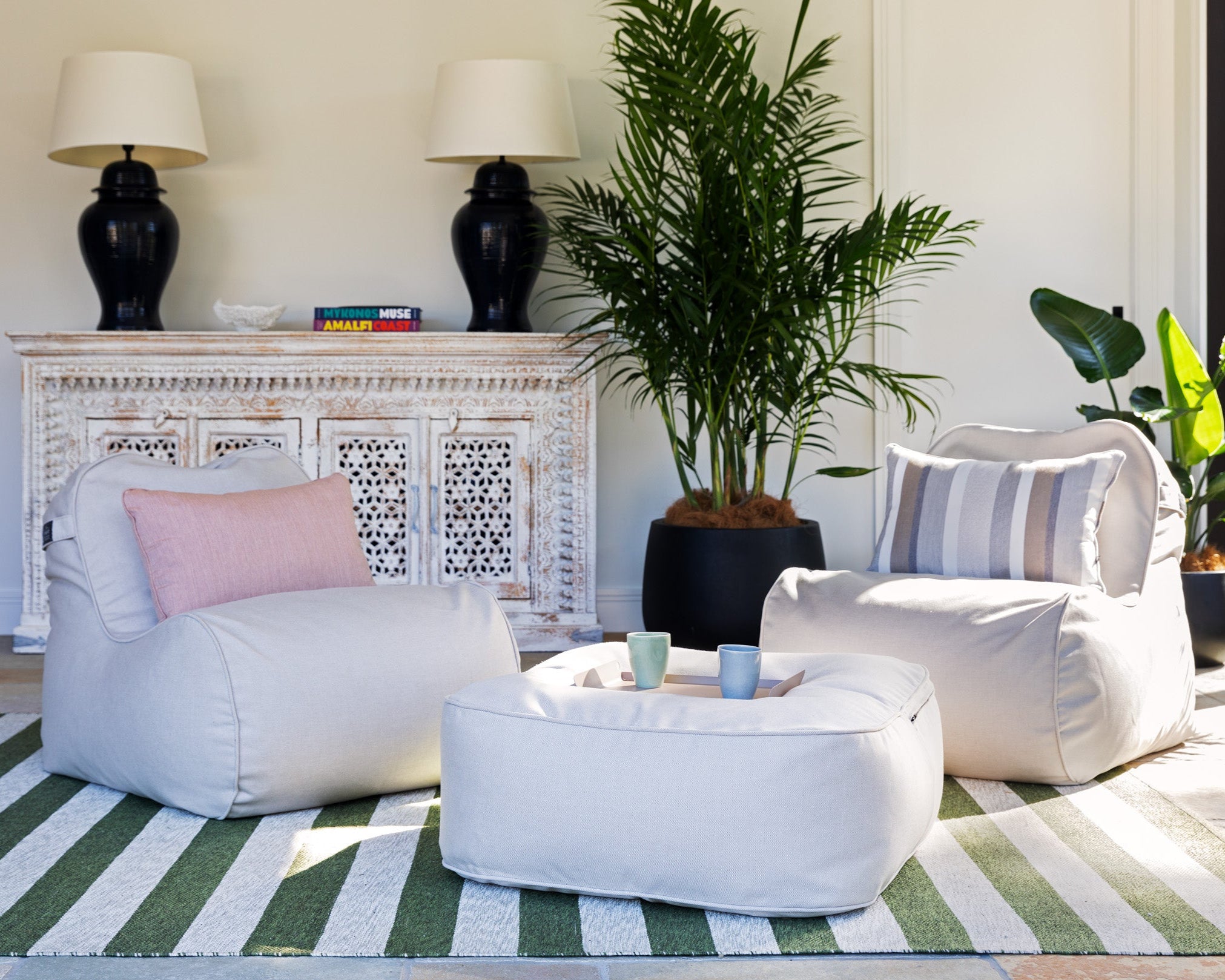 Marine Bean Ottoman Luxe